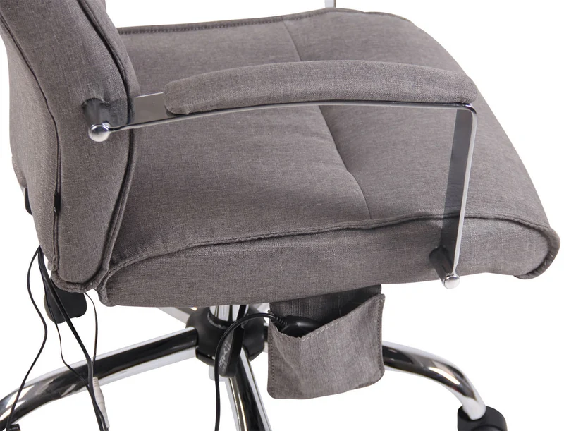 Fauteuil de bureau sur roulettes fonction massage mécanisme de balance en tissu gris 10_0002611
