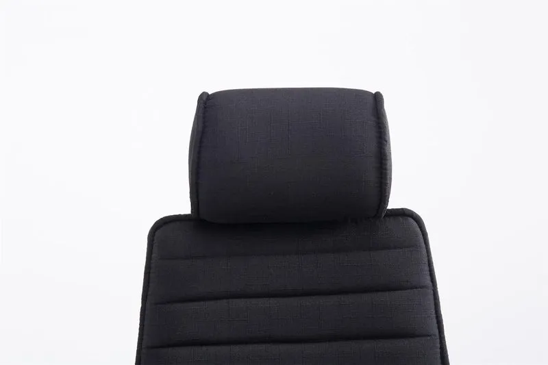 Fauteuil de bureau hauteur réglable pivotant mécanisme de bascule tissu noir et métal chromé 10_0002621