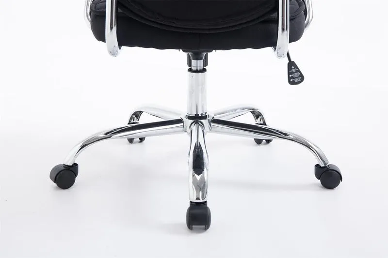 Fauteuil de bureau hauteur réglable pivotant mécanisme de bascule tissu noir et métal chromé 10_0002621
