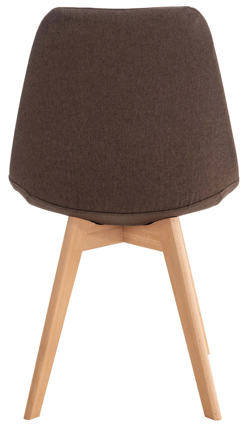 Chaise de salle à manger x1 design scandinave en tissu marron et pieds en bois clair 10_0002289