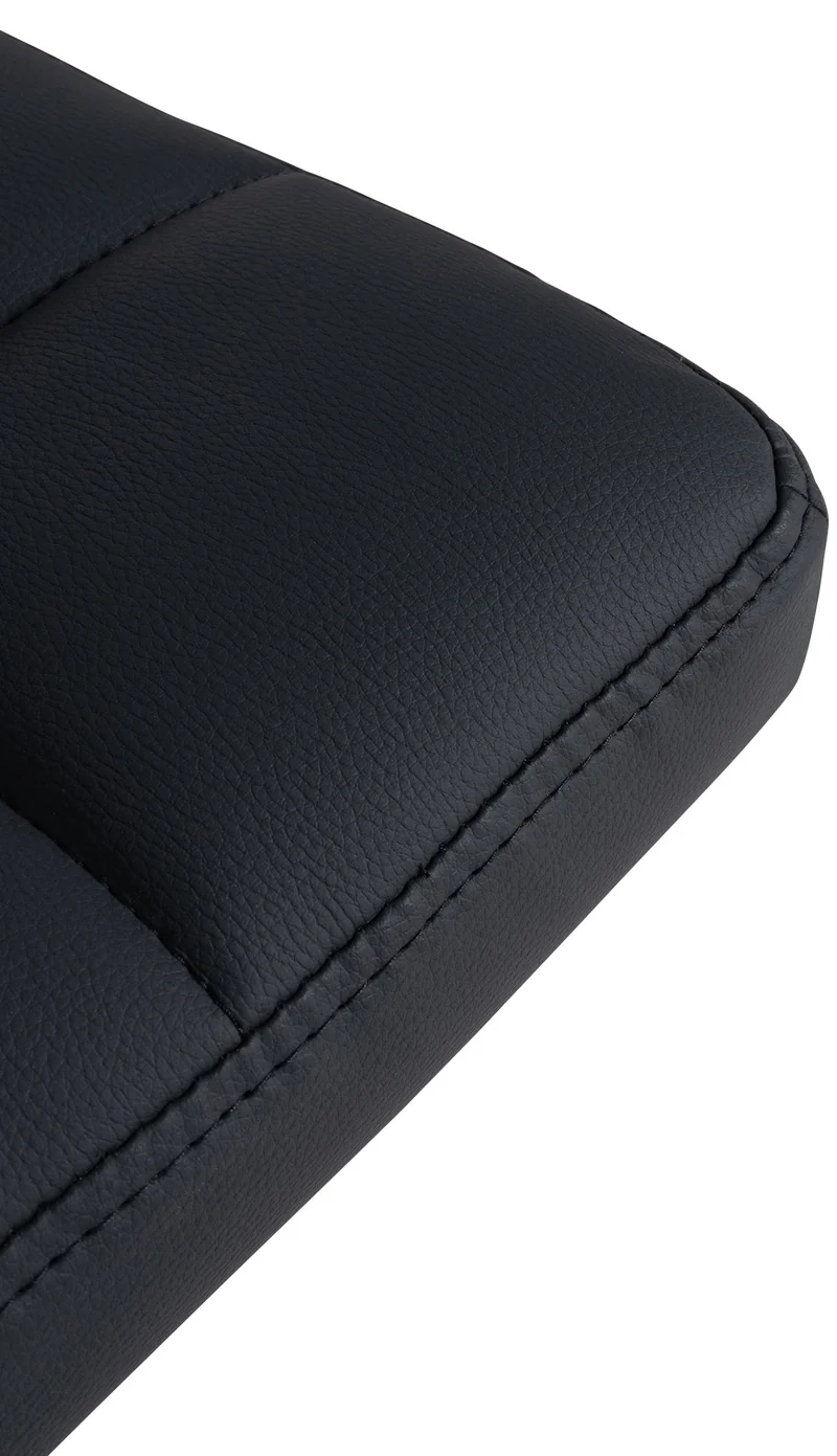 Tabouret de bar chaise haute de bar pied trompette métal noir siège synthétique noir TDB10613
