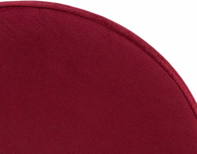 Lot de 2 tabourets de bar avec assise en tissu velours rouge et cadre métal blanc TDB10702