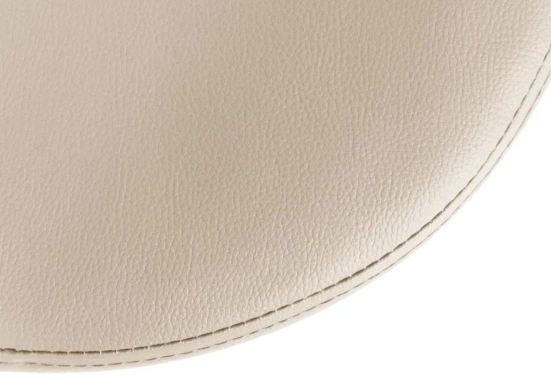 Lot de 2 tabourets de bar design simple avec assise en synthétique crème et cadre métal blanc TDB10679