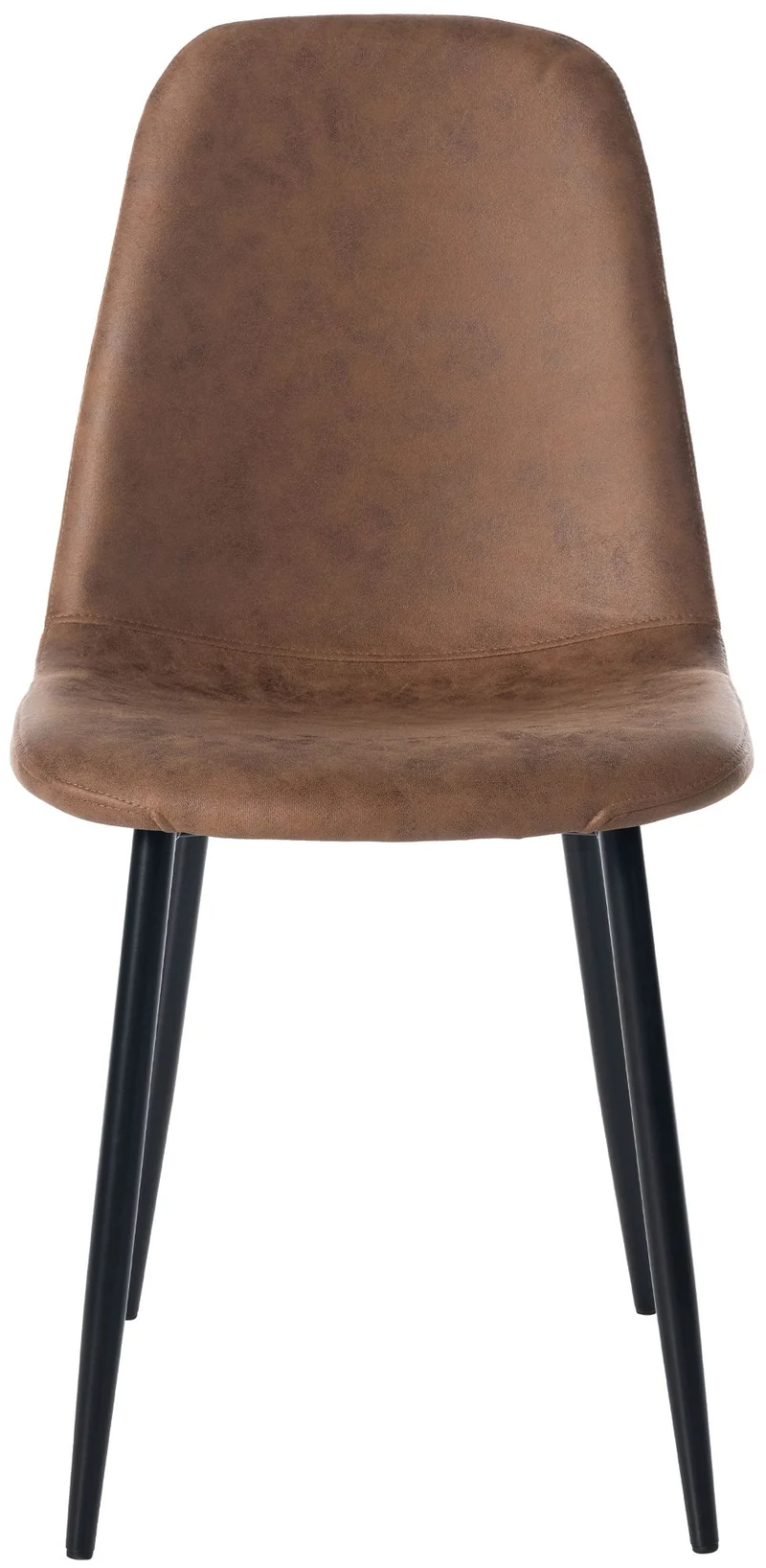 Lot de 4 chaises de salle à manger design moderne avec pieds en métal noir et assise en PVC marron 10_0001822