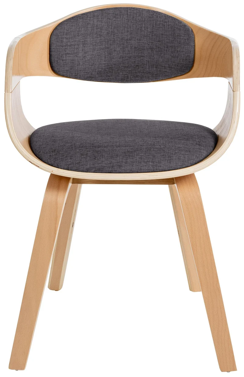 Lot de 2 chaises de salle à manger design scandinave en tissu gris clair et structure en bois clair 10_0001722