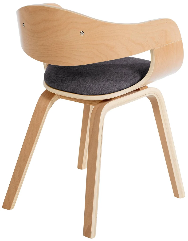Lot de 2 chaises de salle à manger design scandinave en tissu gris clair et structure en bois clair 10_0001722