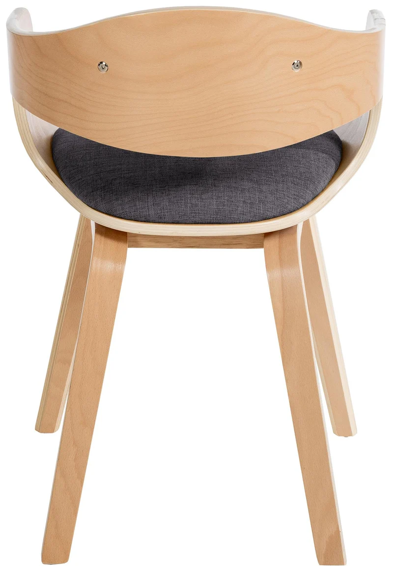 Lot de 2 chaises de salle à manger design scandinave en tissu gris clair et structure en bois clair 10_0001722