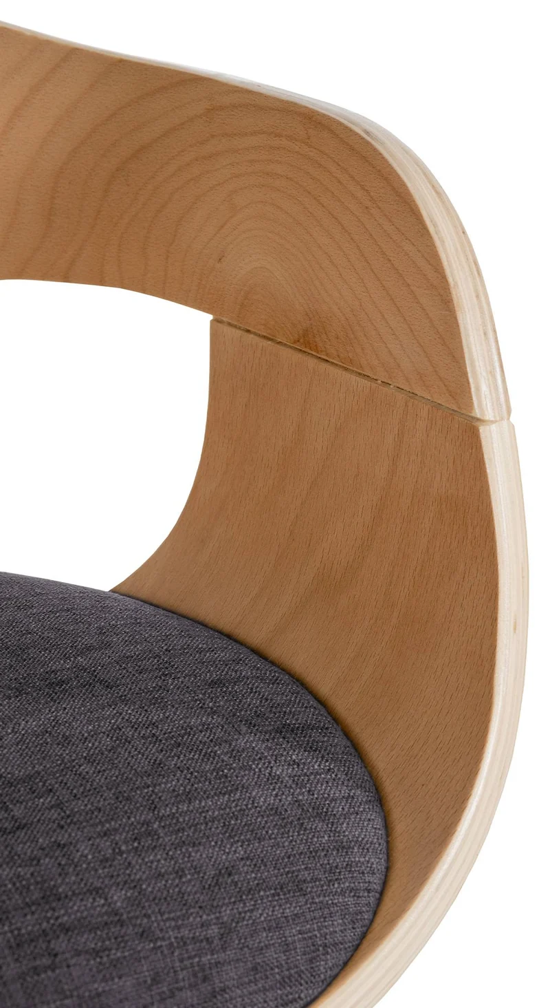 Lot de 2 chaises de salle à manger design scandinave en tissu gris clair et structure en bois clair 10_0001722