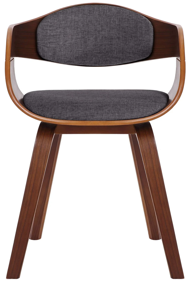 Lot de 2 chaises de salle à manger design scandinave en tissu gris clair et structure en bois foncé 10_0001728