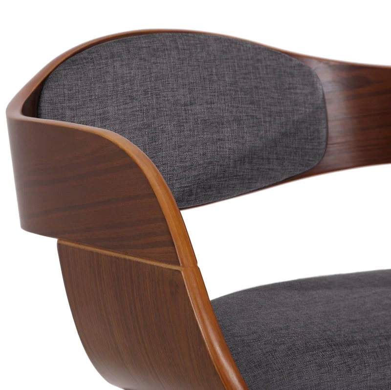 Lot de 2 chaises de salle à manger design scandinave en tissu gris clair et structure en bois foncé 10_0001728