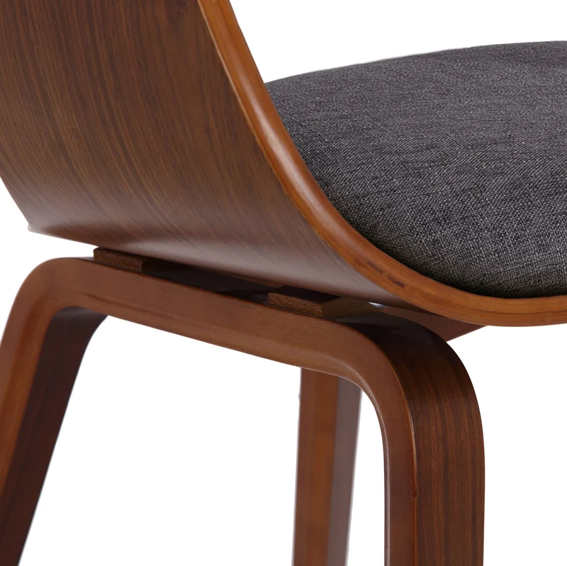 Lot de 2 chaises de salle à manger design scandinave en tissu gris clair et structure en bois foncé 10_0001728