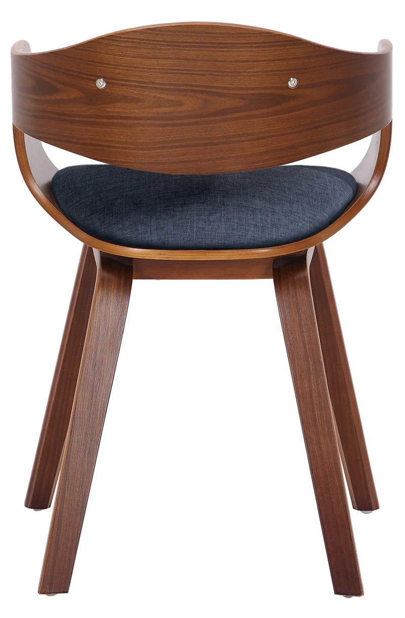 Lot de 2 chaises de salle à manger design scandinave en tissu bleu et structure en bois foncé 10_0001724