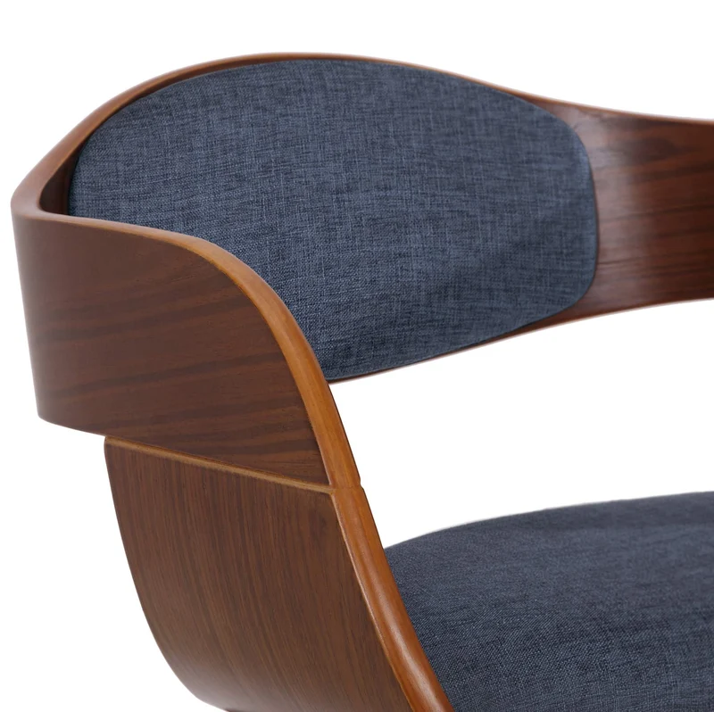 Lot de 2 chaises de salle à manger design scandinave en tissu bleu et structure en bois foncé 10_0001724