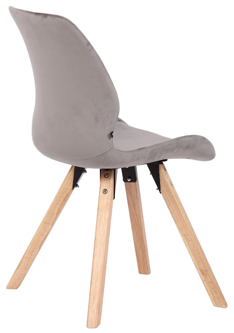 Lot de 4 chaises de salle à manger design scandinave en tissu velours gris pieds en bois 10_0001857