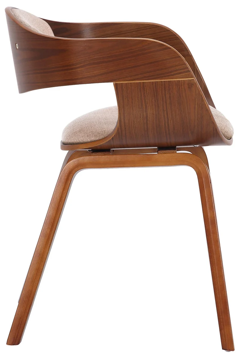 Lot de 2 chaises de salle à manger design scandinave en tissu crème et structure en bois foncé 10_0001726