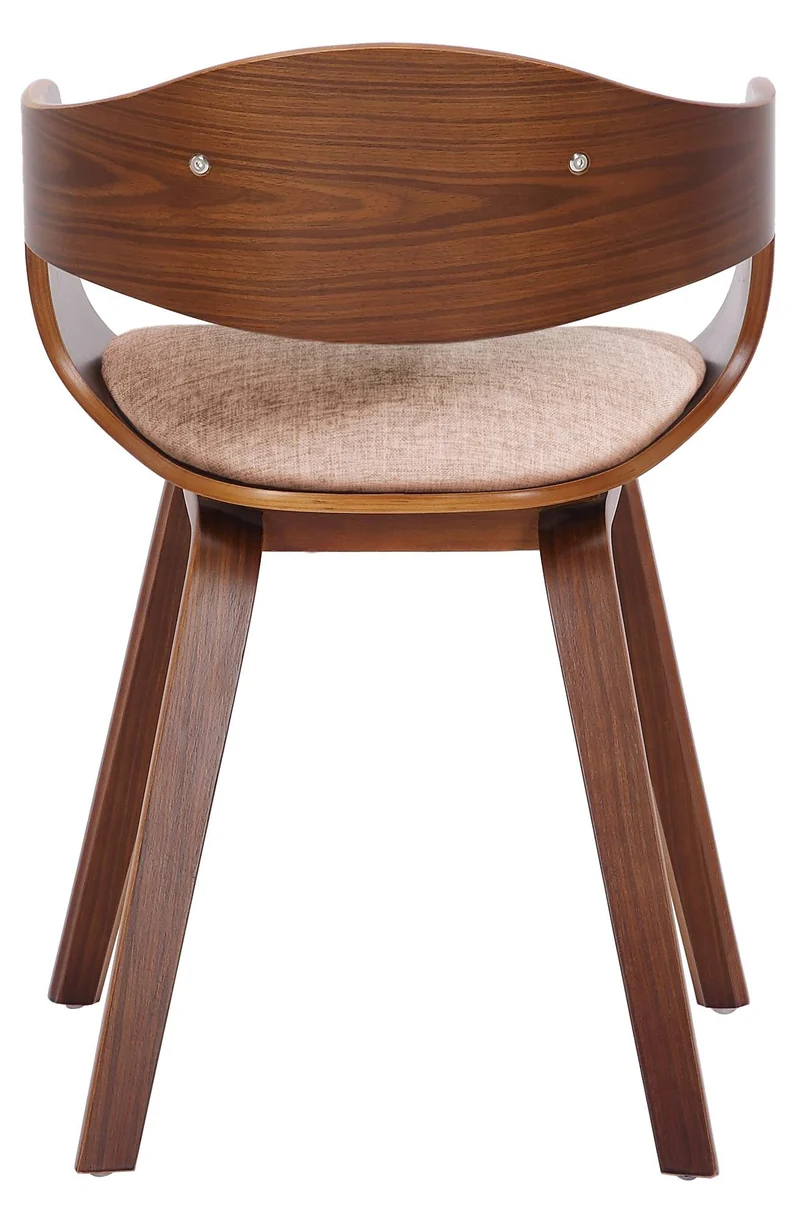 Lot de 2 chaises de salle à manger design scandinave en tissu crème et structure en bois foncé 10_0001726