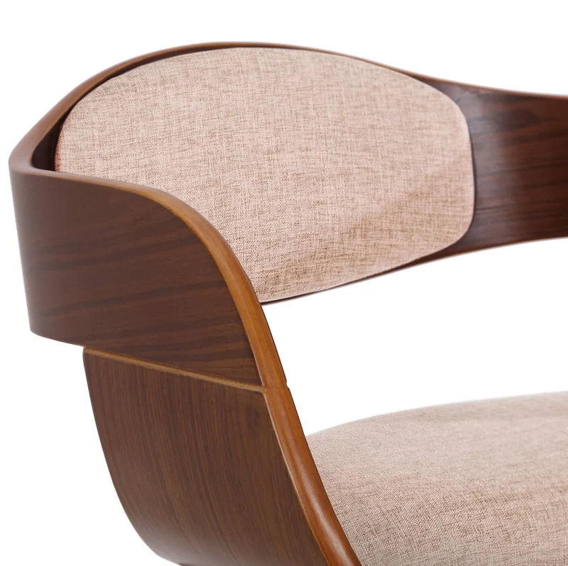 Lot de 2 chaises de salle à manger design scandinave en tissu crème et structure en bois foncé 10_0001726