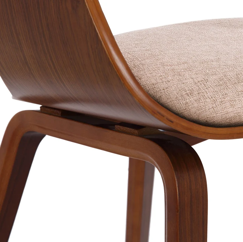 Lot de 2 chaises de salle à manger design scandinave en tissu crème et structure en bois foncé 10_0001726