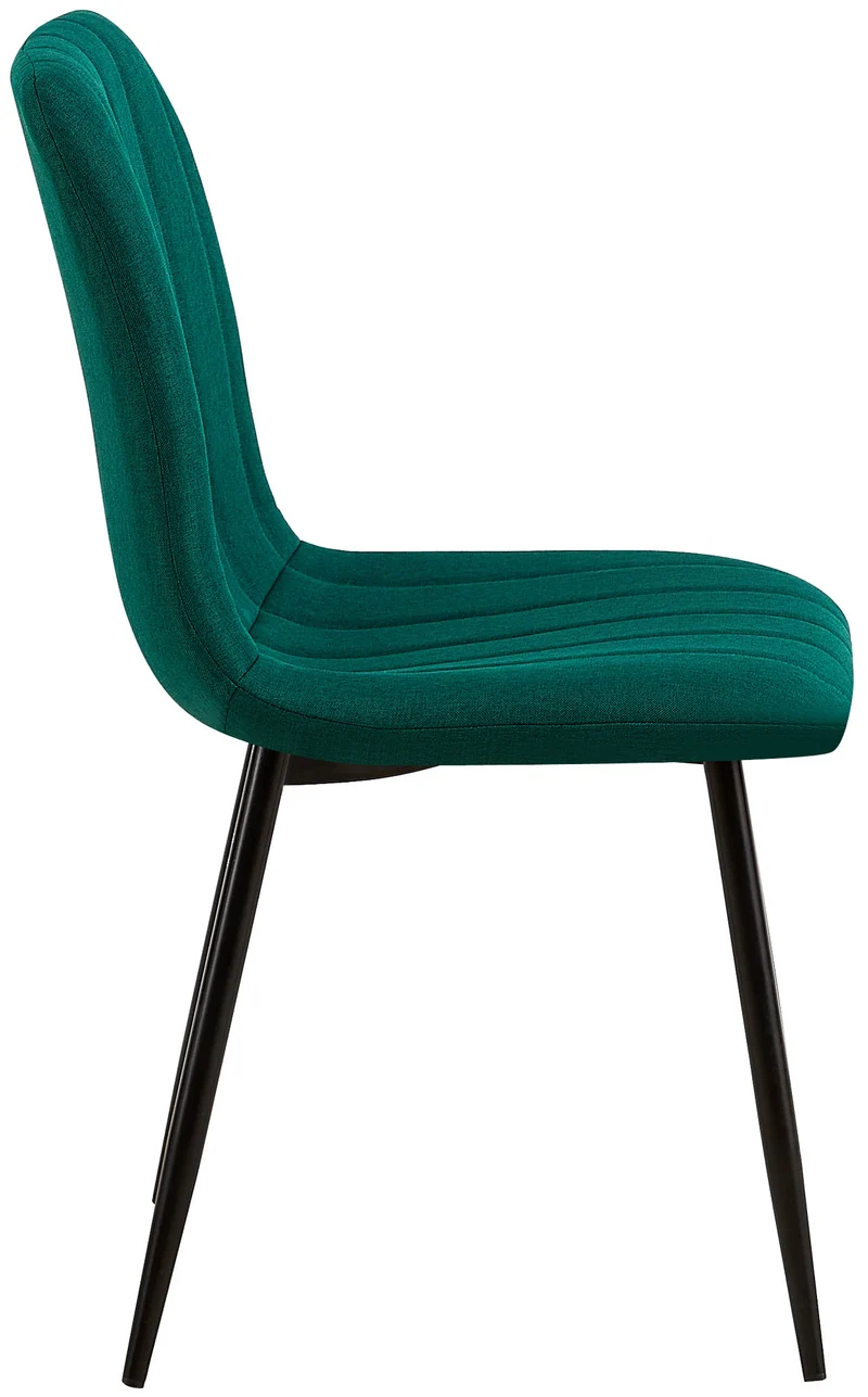 Lot de 4 chaises de salle à manger coutures décortatives verticales assise en tissu velours vert pieds en métal negro 10_0001875