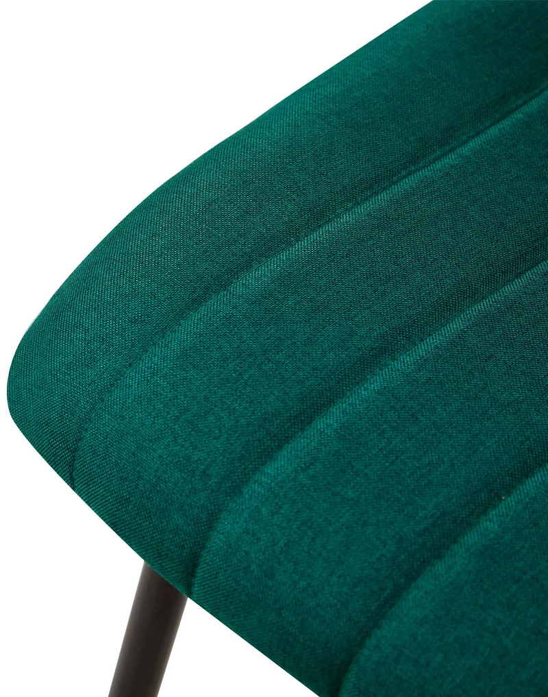 Lot de 4 chaises de salle à manger coutures décortatives verticales assise en tissu velours vert pieds en métal negro 10_0001875