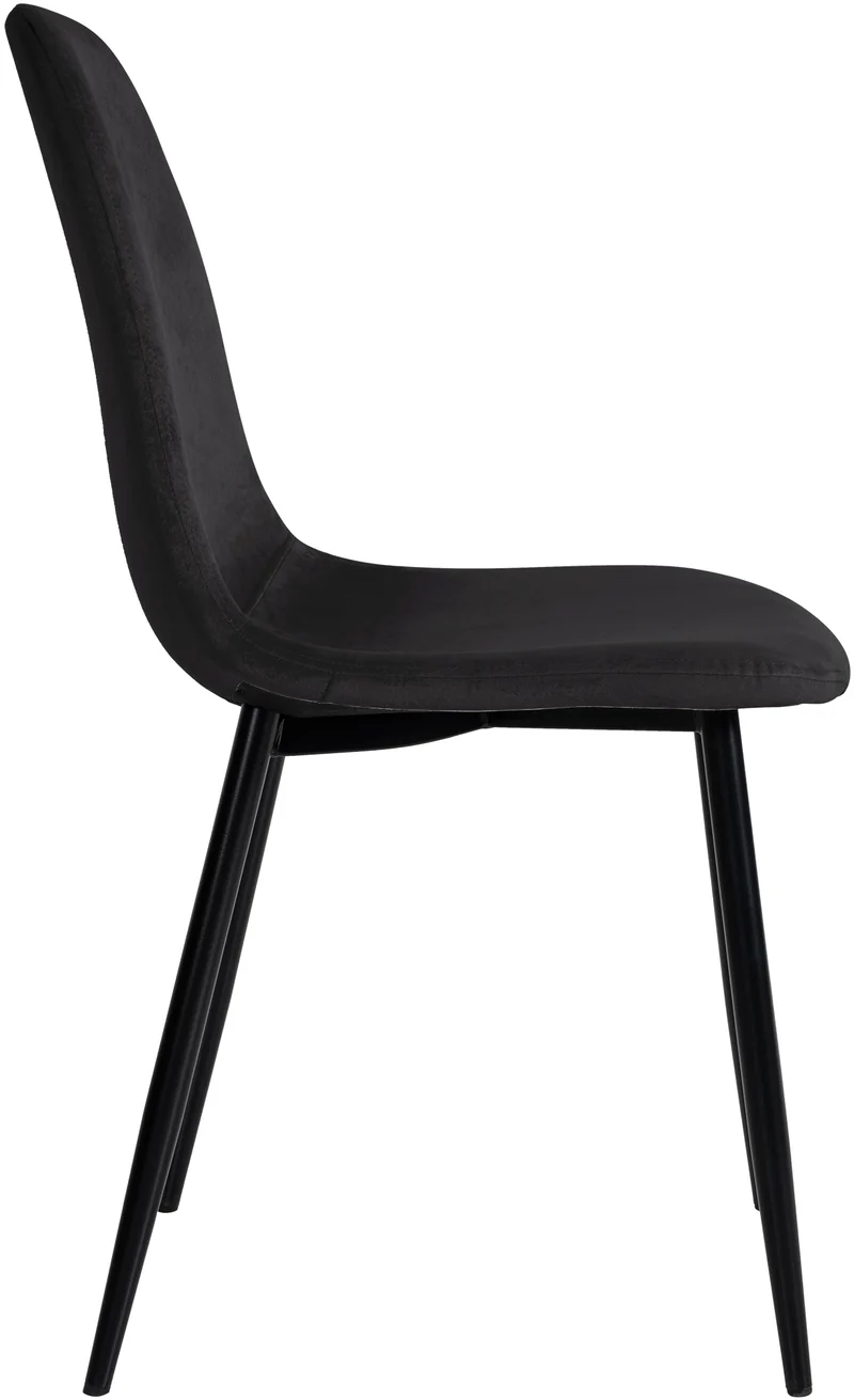 Lot de 4 chaises de salle à manger design moderne assise en tissu noir pieds en métal métal noir 10_0001827