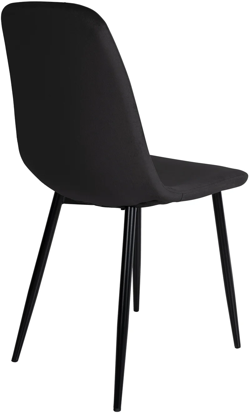 Lot de 4 chaises de salle à manger design moderne assise en tissu noir pieds en métal métal noir 10_0001827