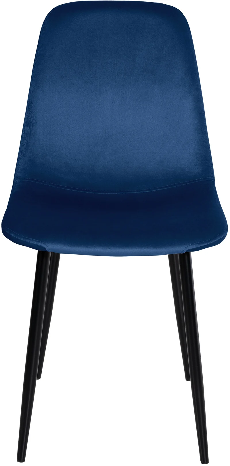 Lot de 4 chaises de salle à manger design moderne en tissu velours bleu pieds en métal noir 10_0001825