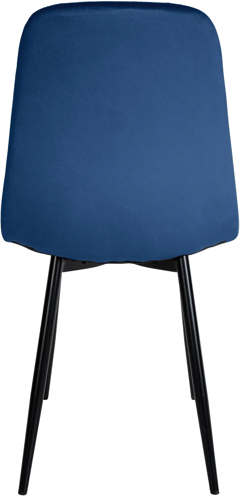Lot de 4 chaises de salle à manger design moderne en tissu velours bleu pieds en métal noir 10_0001825