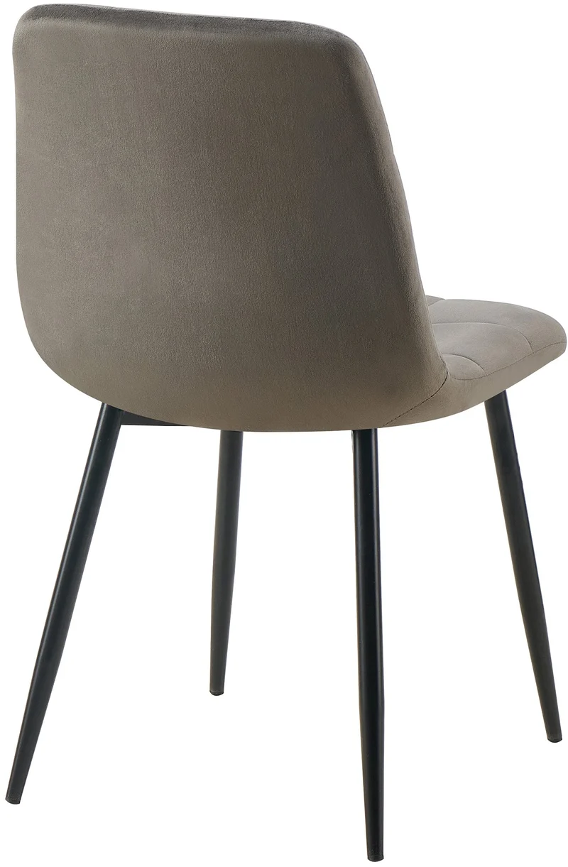 Lot de 4 chaises de salle à manger coutures forme carrées en tissu velours anthracite pieds en métal noir 10_0001798