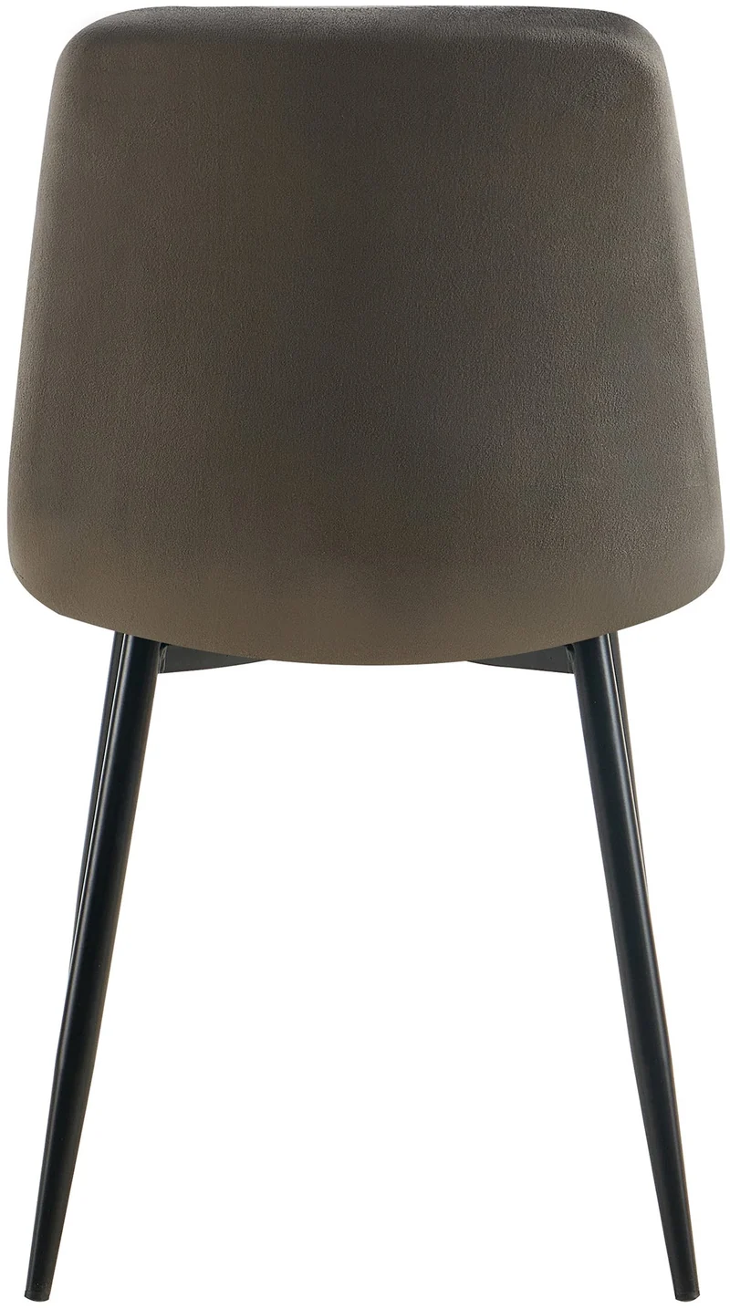 Lot de 4 chaises de salle à manger coutures forme carrées en tissu velours anthracite pieds en métal noir 10_0001798