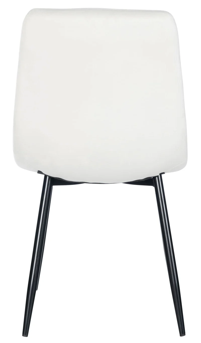 Lot de 4 chaises de salle à manger style moderne et confortable en tissu velours blanc crème et métal noir 10_0001791