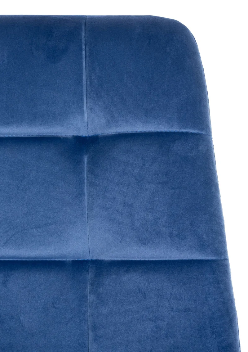 Lot de 4 chaises de salle à manger style moderne et confortable en tissu velours bleu et métal noir 10_0001789