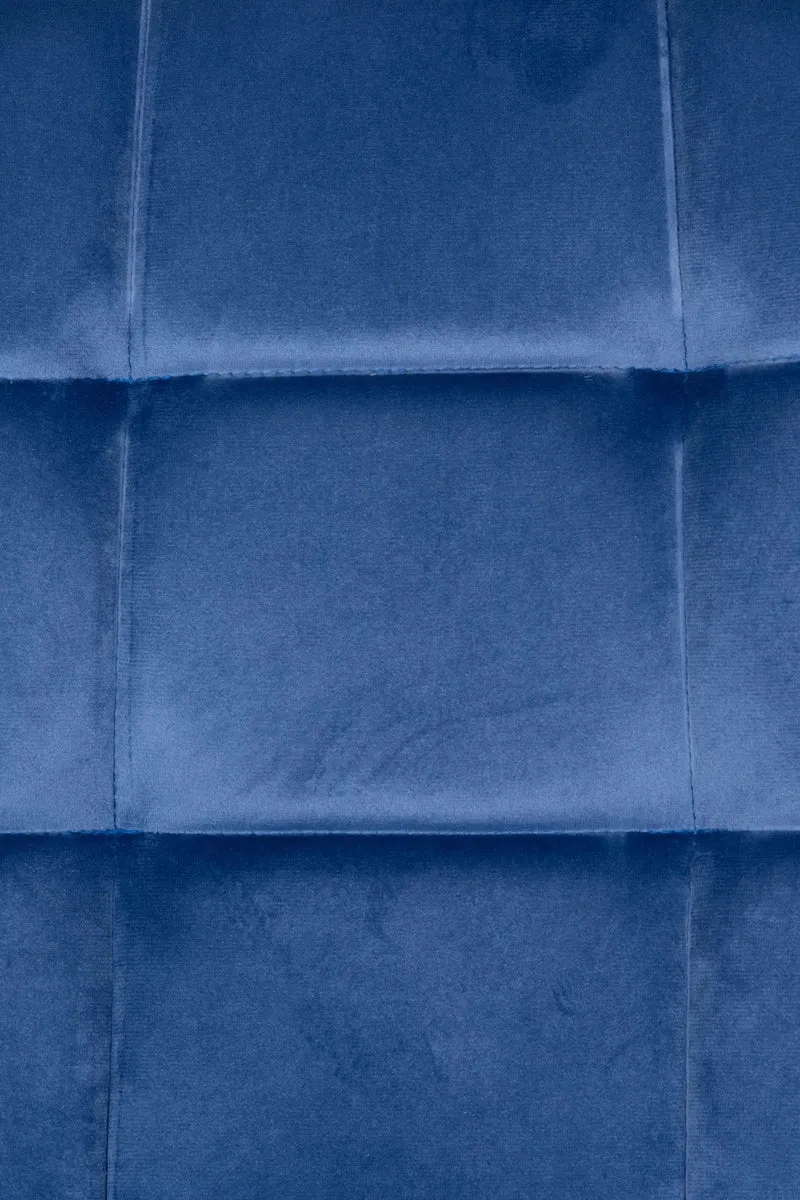 Lot de 4 chaises de salle à manger style moderne et confortable en tissu velours bleu et métal noir 10_0001789