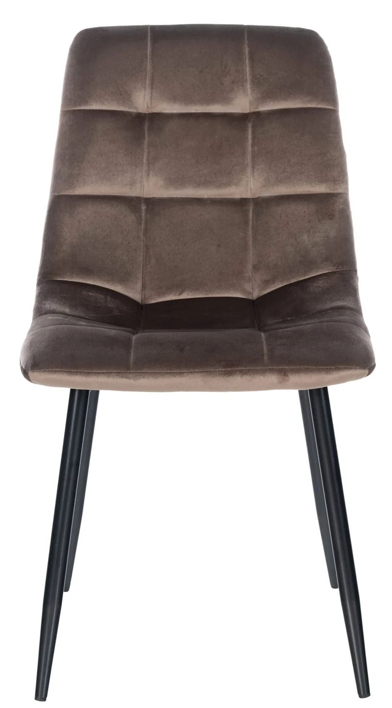 Lot de 4 chaises de salle à manger style moderne et confortable en velours marron et métal noir 10_0001788