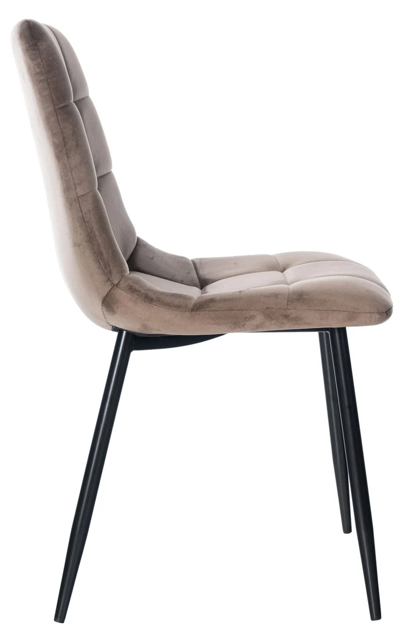 Lot de 4 chaises de salle à manger style moderne et confortable en velours marron et métal noir 10_0001788