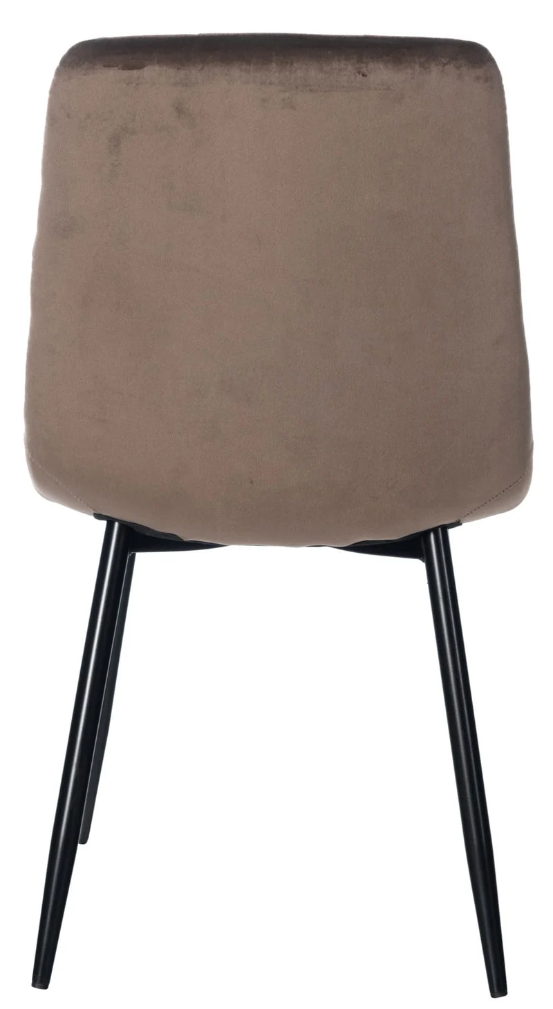 Lot de 4 chaises de salle à manger style moderne et confortable en velours marron et métal noir 10_0001788
