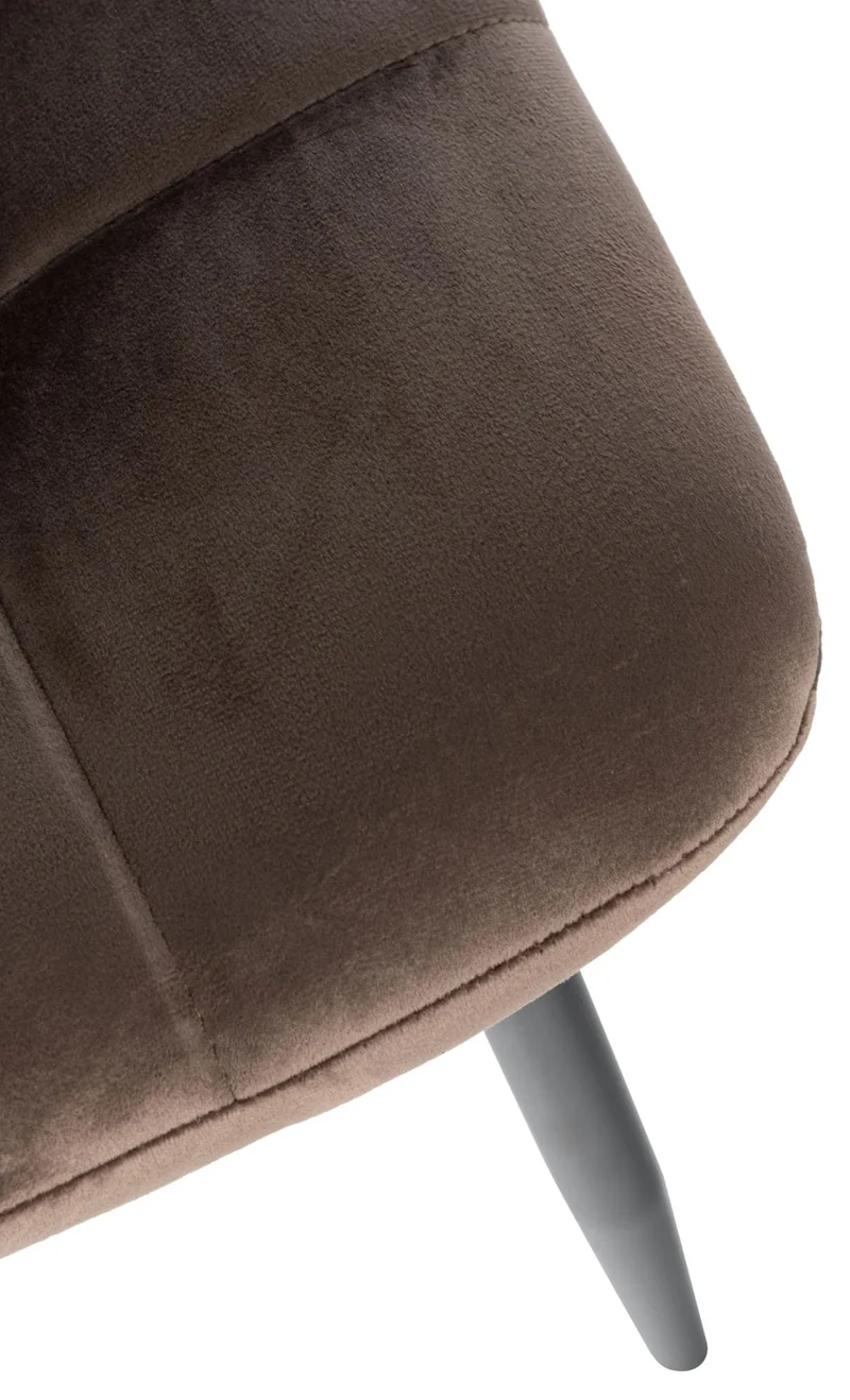 Lot de 4 chaises de salle à manger style moderne et confortable en velours marron et métal noir 10_0001788