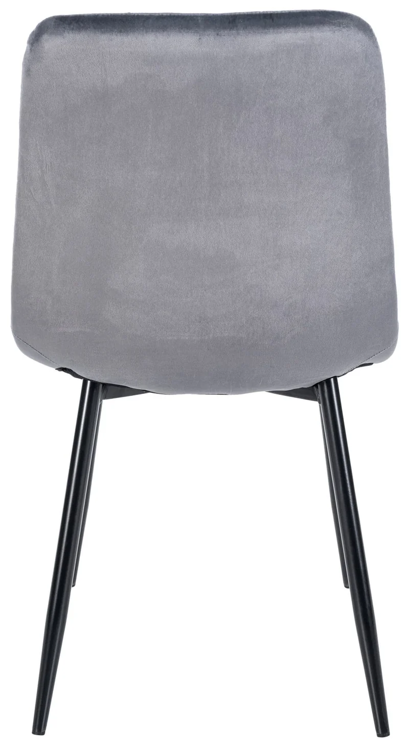 Lot de 4 chaises de salle à manger style moderne et confortable en tissu velours gris foncé et métal noir 10_0001787