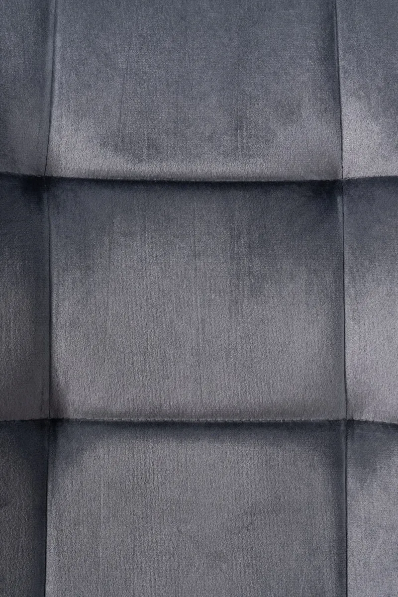 Lot de 4 chaises de salle à manger style moderne et confortable en tissu velours gris foncé et métal noir 10_0001787