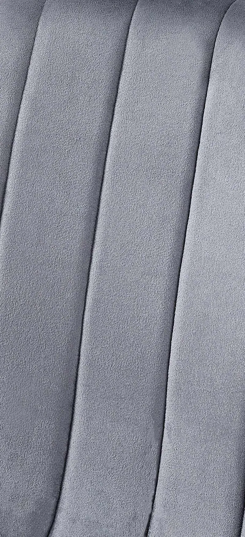 Lot de 4 chaises de salle à manger coutures décoratives verticales en velours gris foncé et métal noir 10_0001867