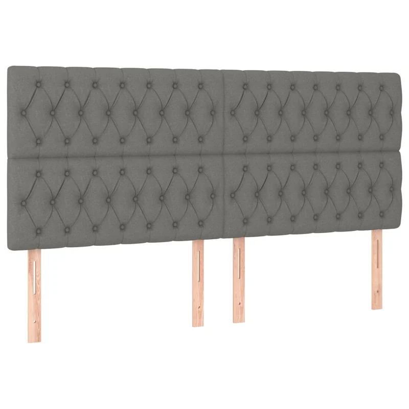 Cadre de lit LED avec sommier tête de lit matelas 200x200 cm tissu gris foncé TDL0208284