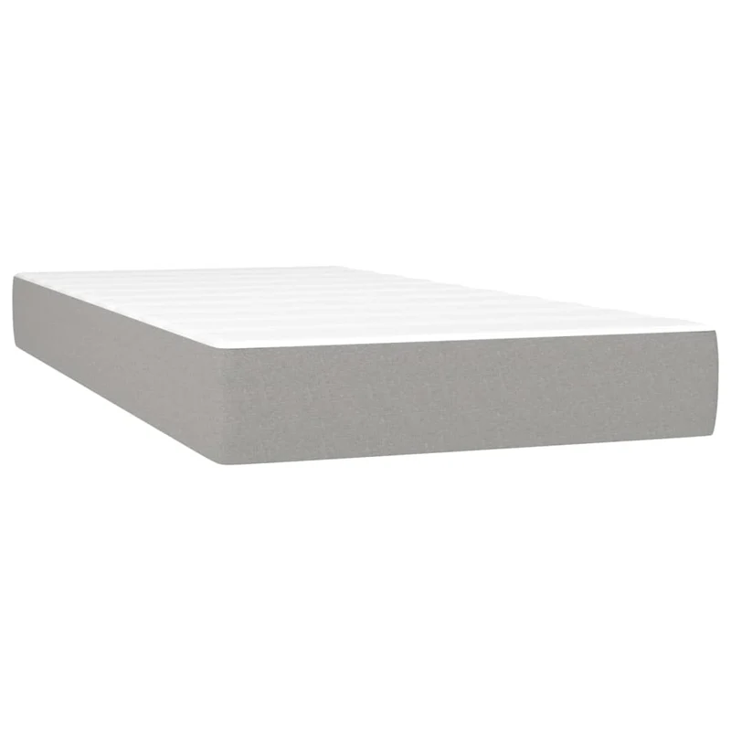 Cadre de lit LED avec sommier tête de lit matelas surmatelas 100x200 cm tissu gris clair TDL0207945