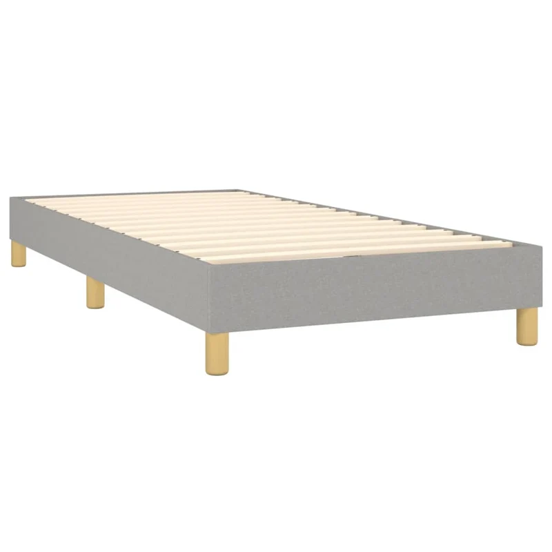 Cadre de lit LED avec sommier tête de lit matelas surmatelas 100x200 cm tissu gris clair TDL0207932