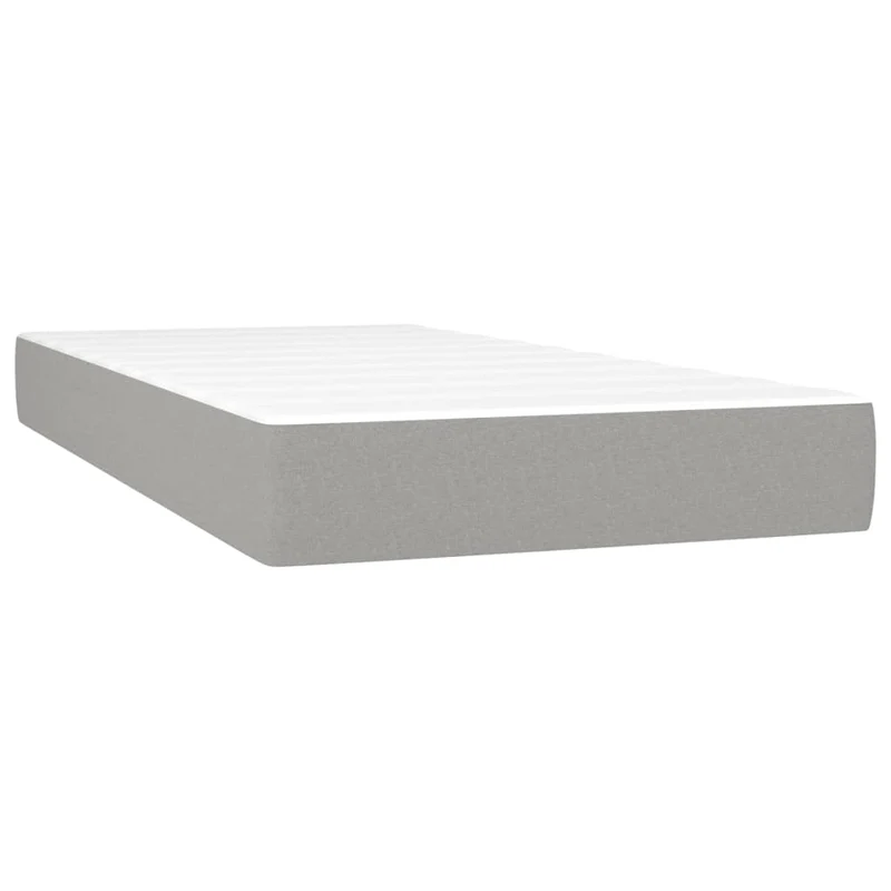 Cadre de lit LED avec sommier tête de lit matelas surmatelas 100x200 cm tissu gris clair TDL0207932