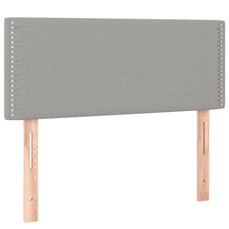 Cadre de lit LED avec sommier tête de lit matelas surmatelas 100x200 cm tissu gris clair TDL0207932