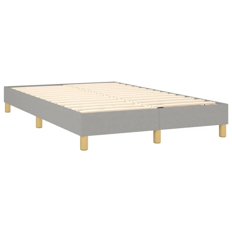 Cadre de lit LED avec sommier tête de lit matelas surmatelas 120x200 cm tissu gris clair TDL0207902