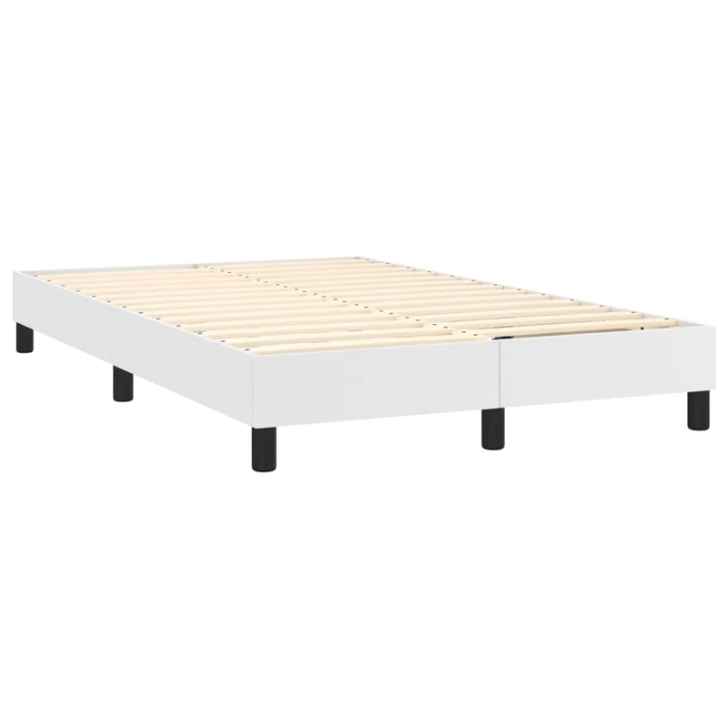 Sommier à lattes sur pieds cadre de lit 120x200 cm synthétique blanc TDL0207368