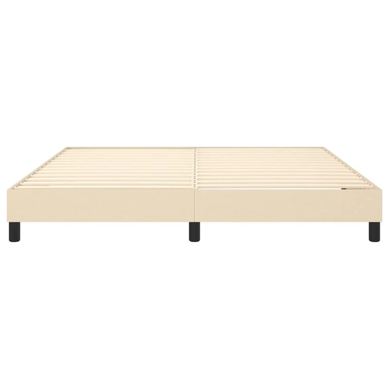 Sommier à lattes sur pieds cadre de lit 180x200 cm tissu crème TDL0207257