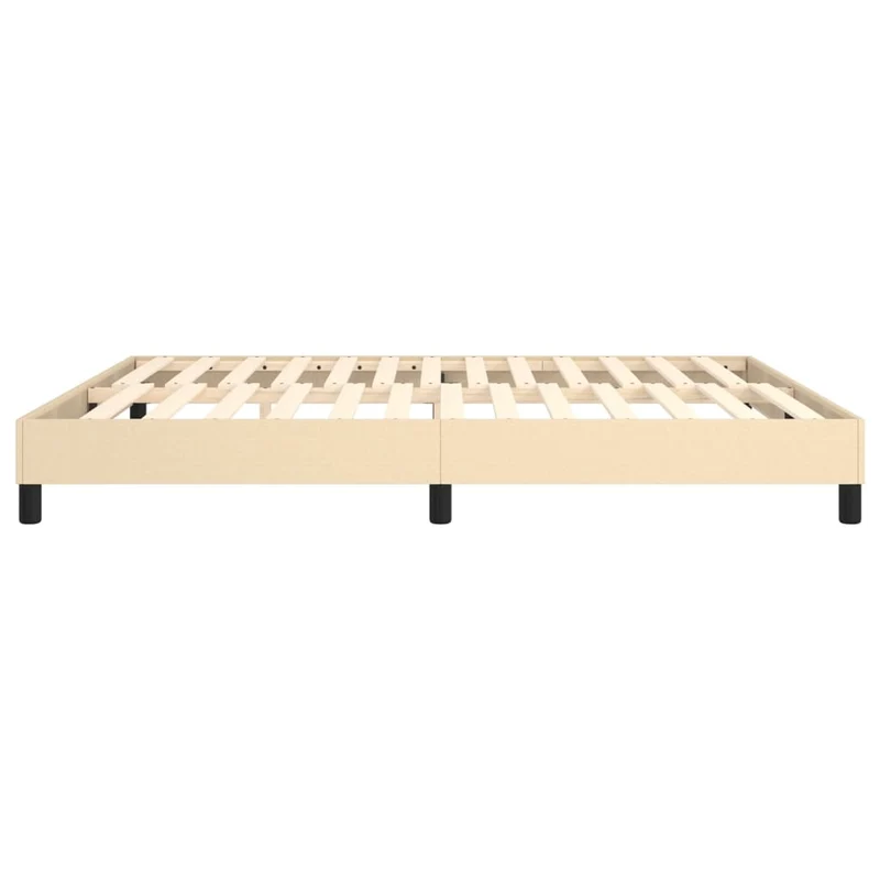 Sommier à lattes sur pieds cadre de lit 180x200 cm tissu crème TDL0207257