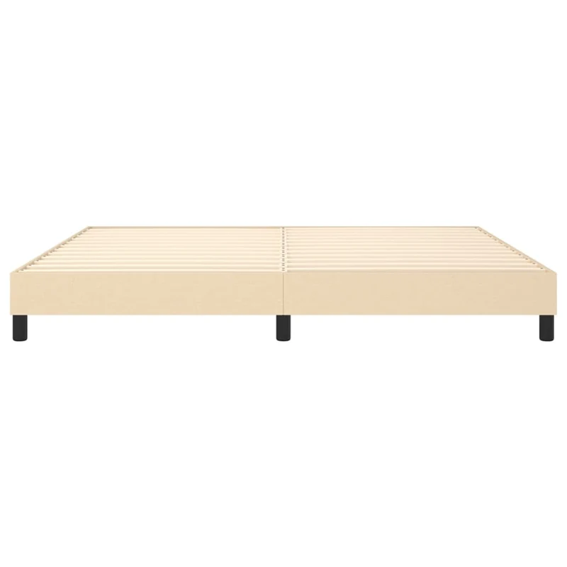 Sommier à lattes sur pieds cadre de lit 200x200 cm tissu crème TDL0207252